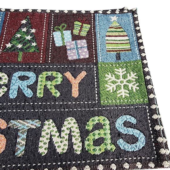 Merry Christmas Set Of 4 Tapestry Kitchen Dining Table Placemats 18x12 Sparkles - Picture 4 of 8